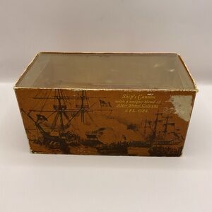 Old Spice  1960's Ship's Cannon Amber GLass Cologn Bottle with Original Box